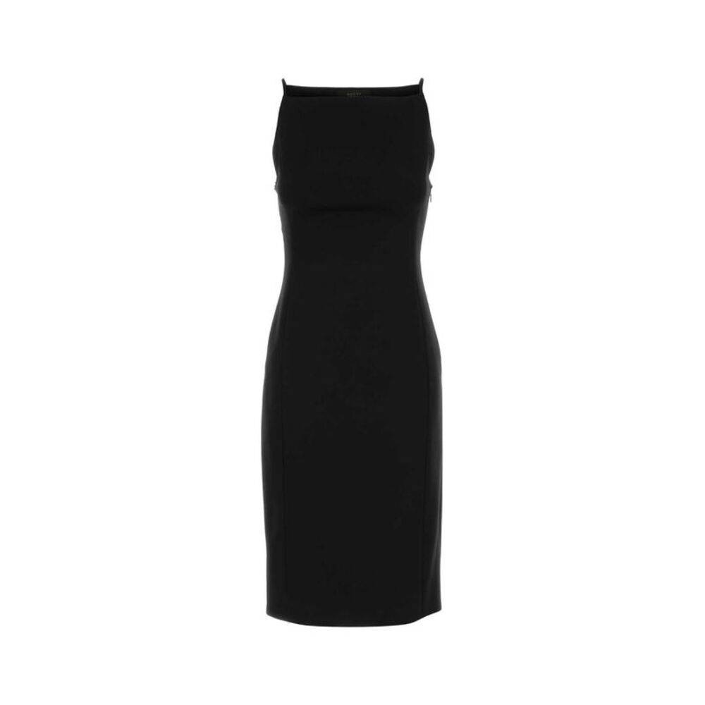 Gucci Women Black Stretch Wool Dress